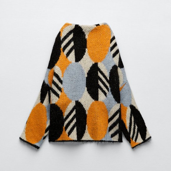 Zara Multicolored Jacquard Knit Sweater - Picture 10 of 13